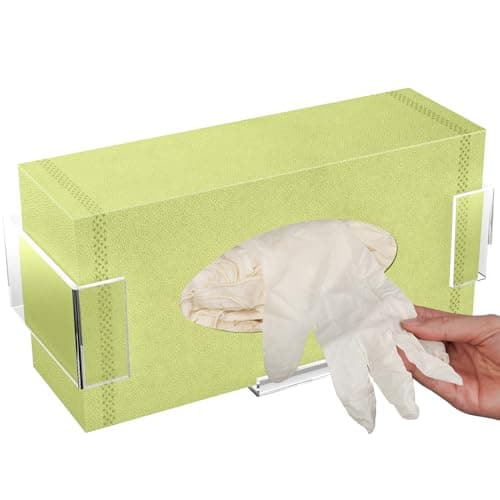 NiHome Clear WallMounted Acrylic Glove Box Holder Dispenser for Bathroom Kitchen Lab Salon Use Easy to Install SpaceSaving Storage for Gloves Tissues Wipes with Hygienic TouchFree Access
