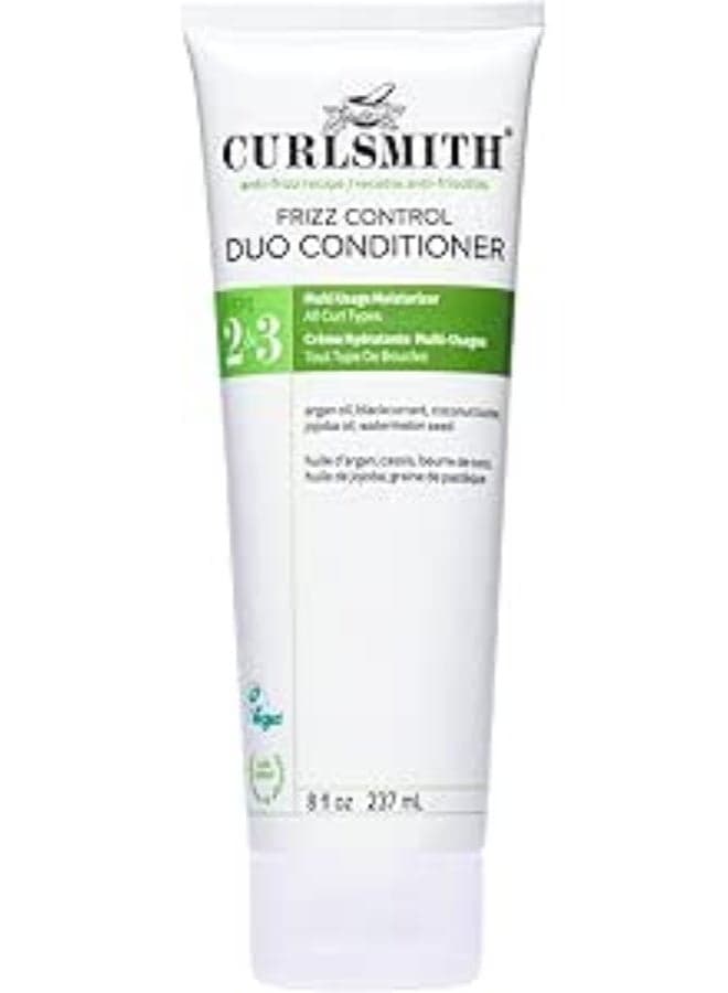 Curlsmith Frizz Control Duo Conditioner, Nourishing Rinse or Inlet, Detangling, Straightening, All Curl Types, Vegan, 8 Ounce | Moisturizing anti-frizz conditioner, Nourishing leave-in, Frizz control, All curl types, Vegan, 355 ml