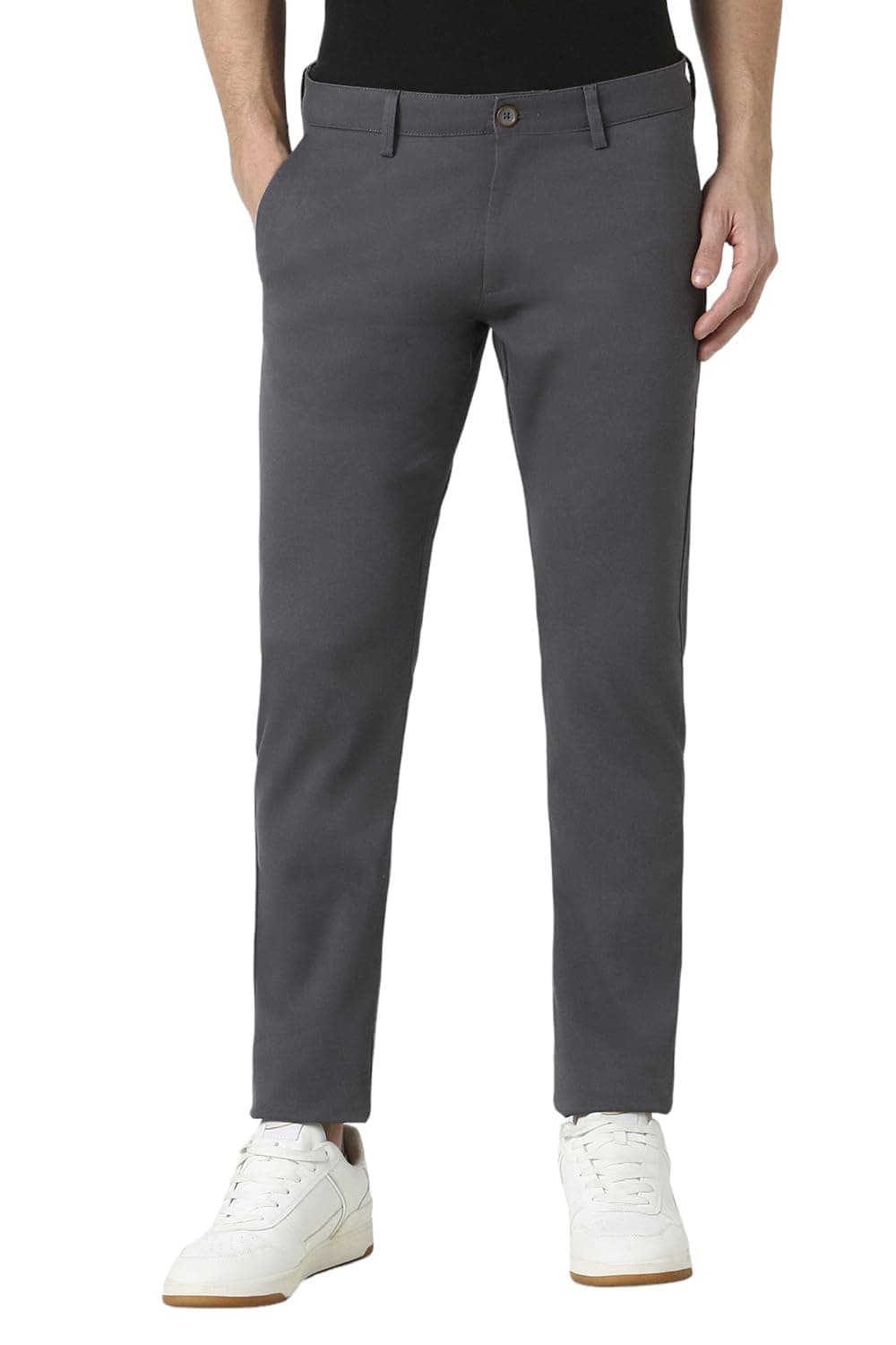 Peter England Men's Skinny Mid Rise Pants (PCTFSSKB057113_Size(82) Dark Grey