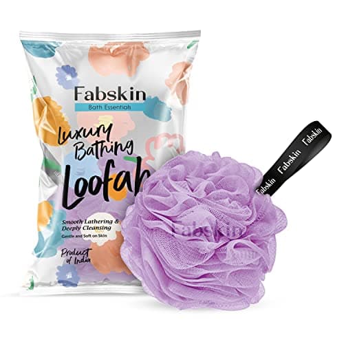 FABSKIN Loofah for Bathing | Bath Shower Sponge Scrubber Exfoliator for Women and Men | Body Wash Scrub | Bath Scrubber for Body (PURPLE)