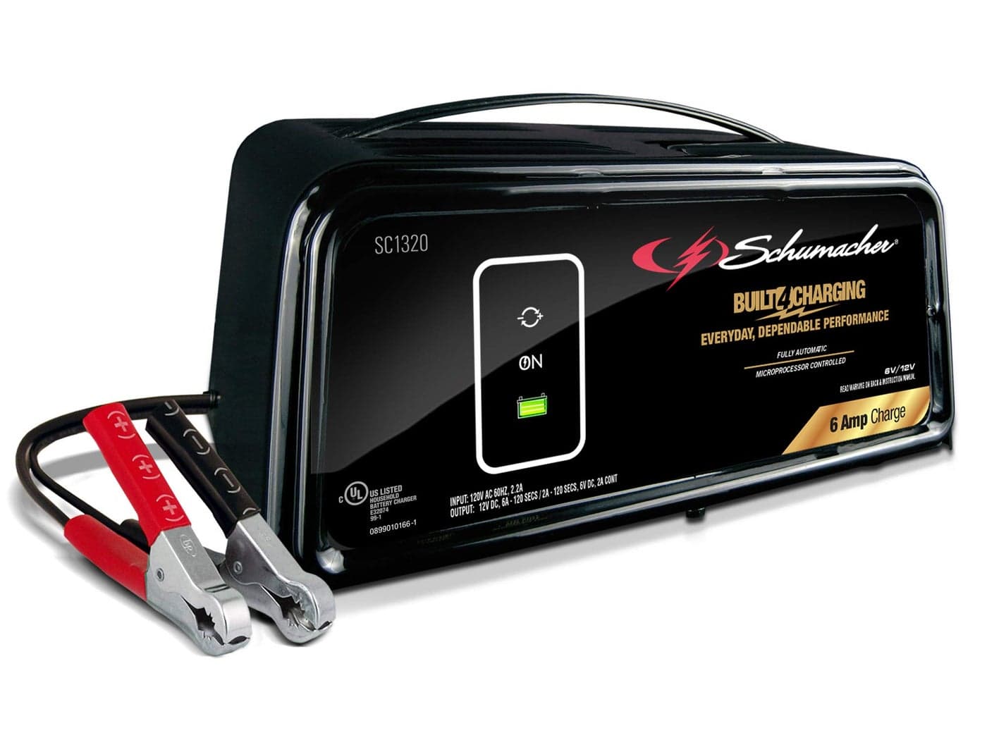 Schumacher Electric Battery Charger and Maintainer, SC1320, 3-in-1, Fully Automatic, 6 Amps, 6 Volt, 12 Volt, for Car, SUV, Truck, and Marine Batteries