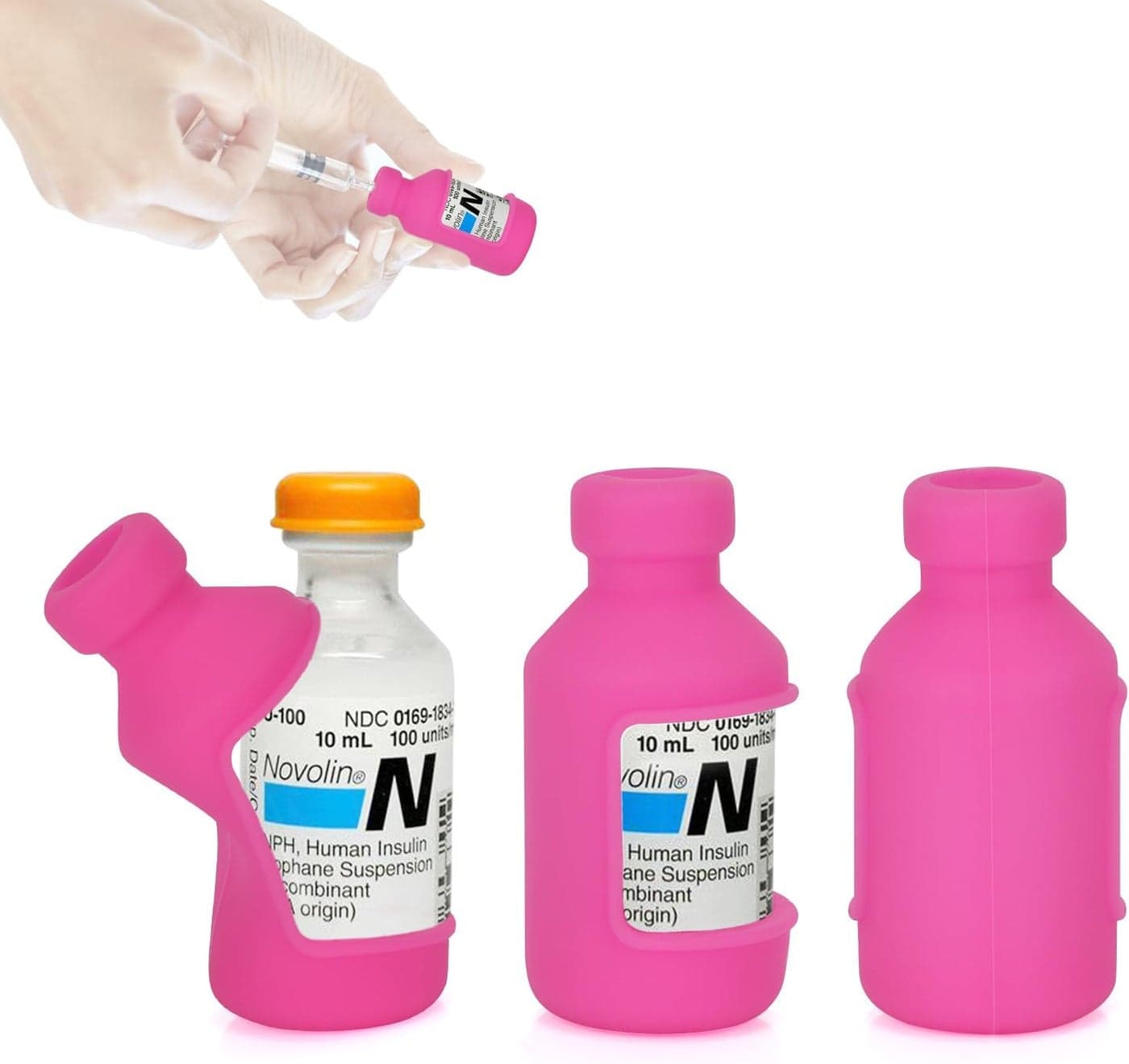 YOUSHARES Insulin Vial Cover Insulin Bottle Protector Silicone Protective Case for 10ml Short Insulin Vials Durable Vial Case Soft and Flexible Diabetes Vial Care