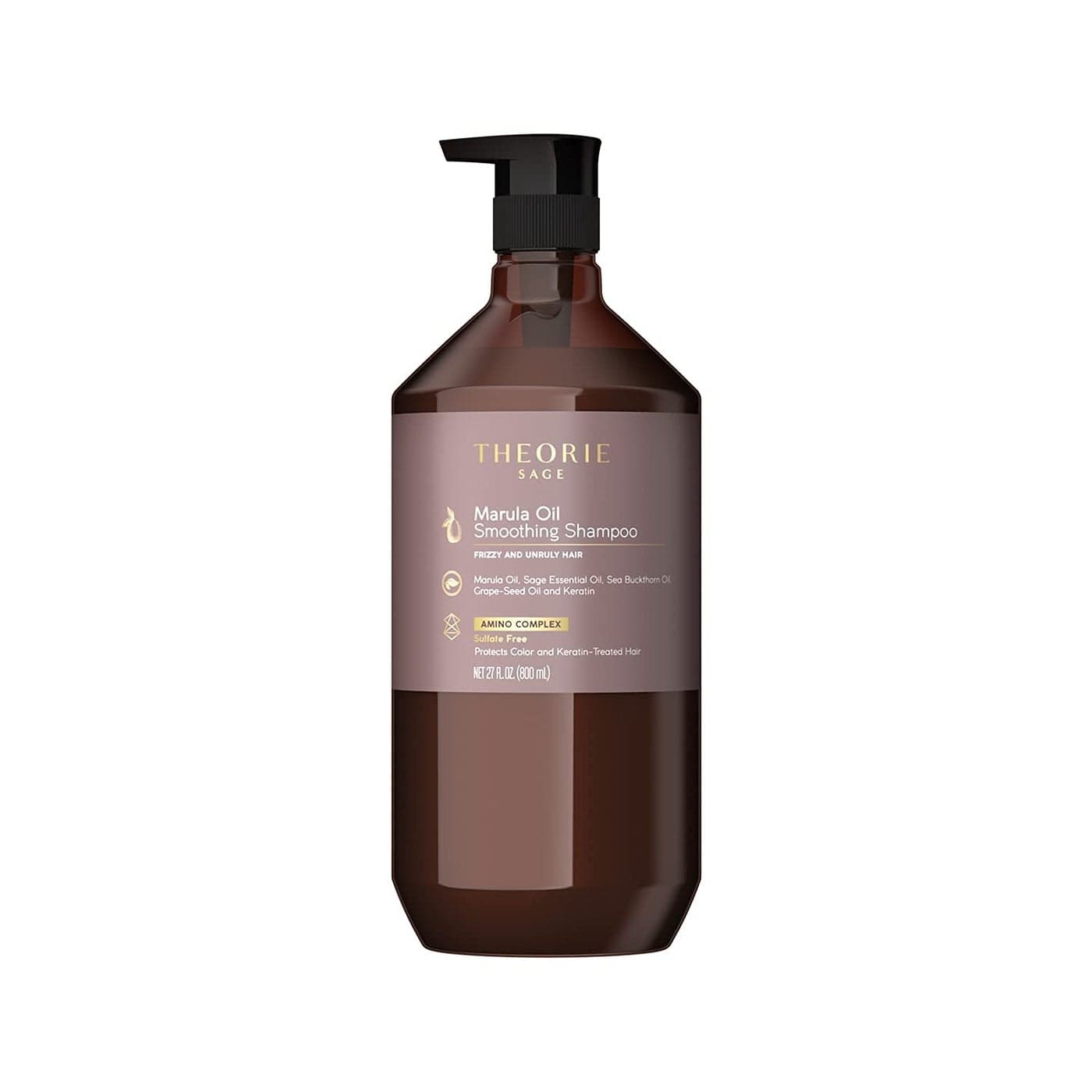 Theorie Smoothing Shampoo Frizz Control with Marula Sea Buckthorn Grape Seed Oils SulfateFree GlutenFree All Hair Types 800 ML