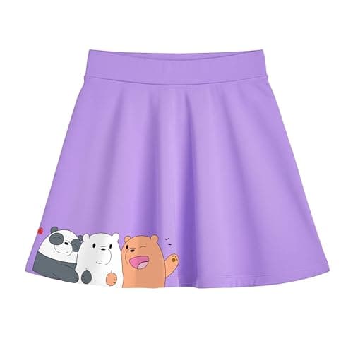 KYDA KIDS® Girls 100% Pure Cotton Skater Skirt with Attached Inner Shorts | Ideal for Summer Sports, Play & Casual Wear | Comfortable Fit for Girls Aged 13–14 Years Lavender