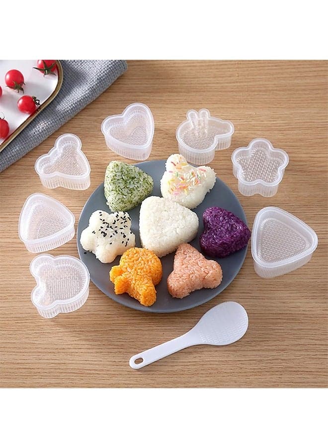 8 Pcs Triangle Rice Ball Maker with Spatula - Shake Onigiri Mold for Kid Lunch Bento and Home DIY