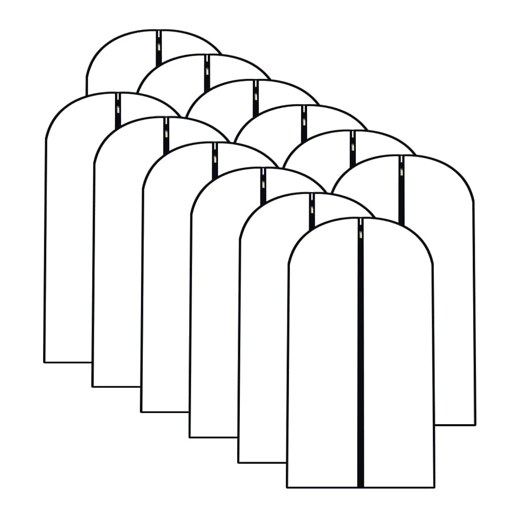 Garment Bags for Hanging Clothes 12 PCS Transparent Waterproof Dustproof Storage for Wardrobe Storage Suit Covers for Closet Cloth Cover Washable Clear Reuse Full Zipper for Suits Gowns 24x40