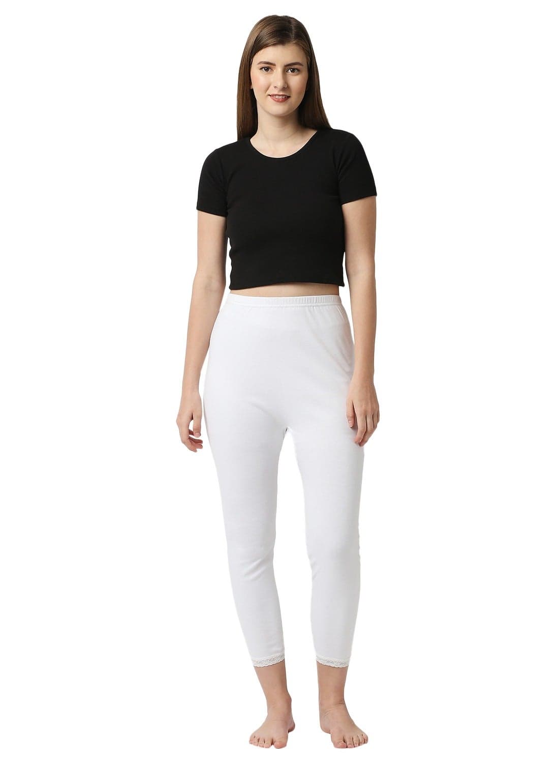 WOMEN'S COTTON THERMAL PAJAMA - WHITE