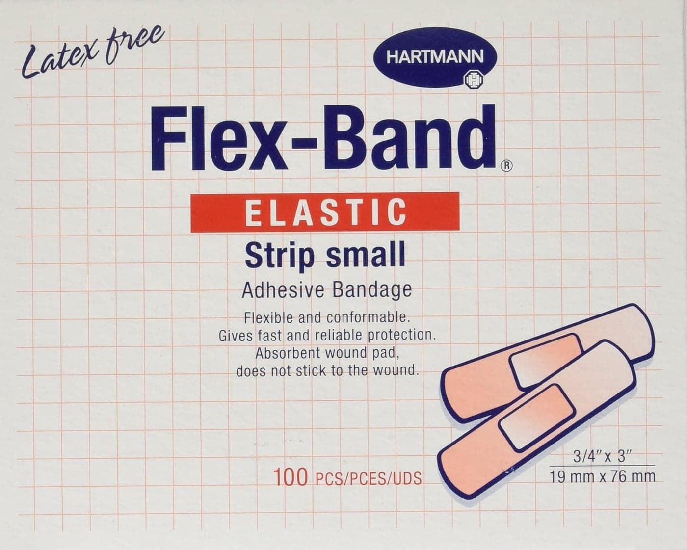 Hartmann FlexBand Fabric Adhesive Bandages Strips 34 x 3 Box of 100