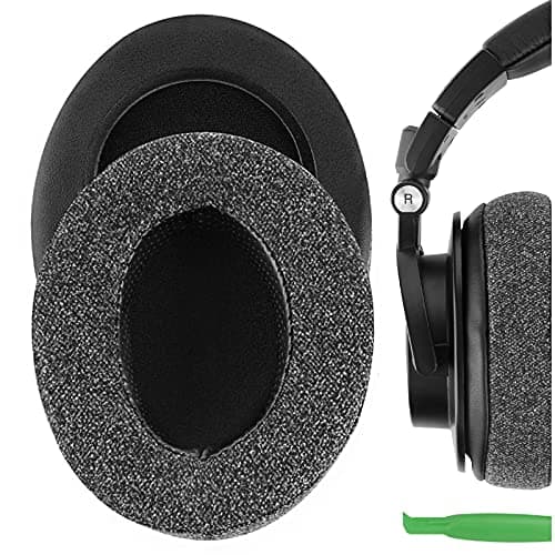Geekria Comfort Linen Replacement Ear Pads for AudioTechnica ATHM50XBT M50xBT2 M50X M60X M40X M30X M20X M10X ATHANC9 Headphones Repair Parts with Video Guide Dark Grey