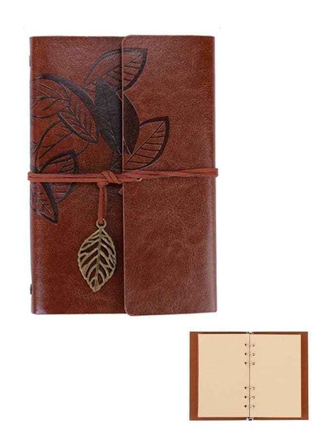 Vintage Leather Notebook, Blank Writing Journal Notebook, Classic Maple Leaf Vintage Spiral Bound Notebook, Travel Journals Art Sketchbook (A6)