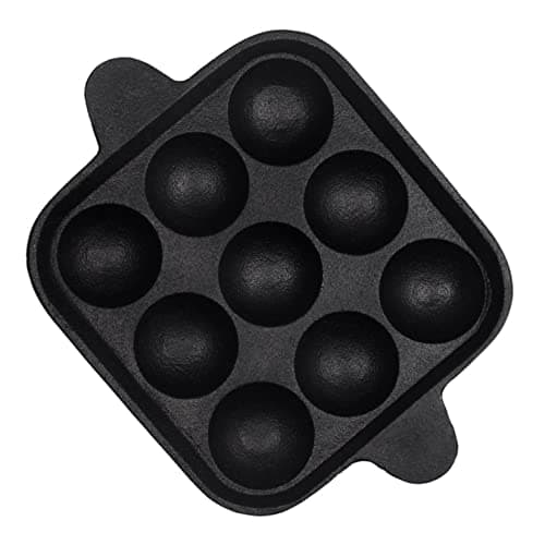 Nutreeware Cast Iron Paniyaram Pan — 9 Cavity | Pre-Seasoned | Kuzhi Paniyaram Pan | Non-Stick | Chemical-Free | Gas & Induction Compatible | Paniyarakadhai | Appe Pan | Black