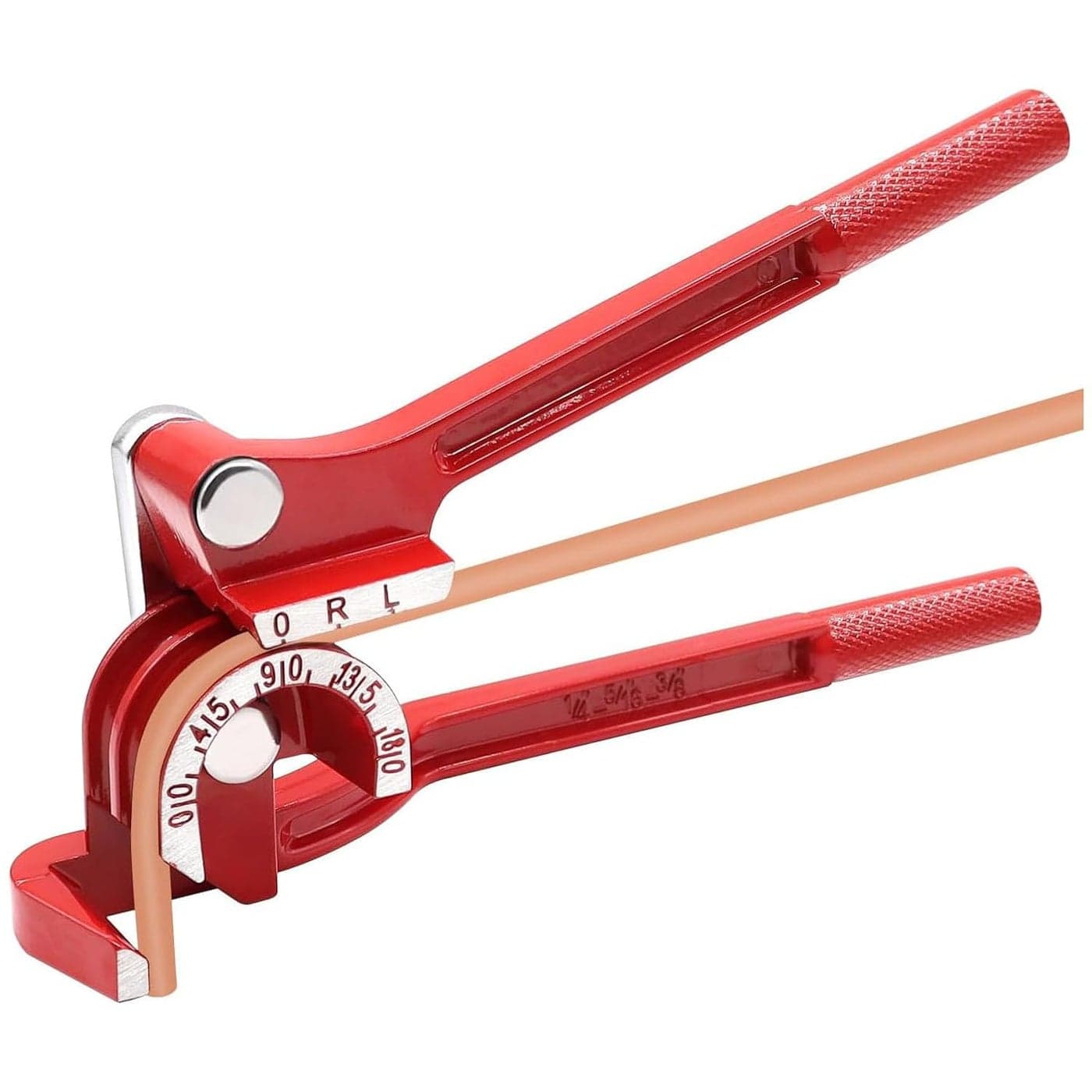 UPTODATETOOLS 180 Degree Tube Bender 14in 516in and 38in 3in1 Manual Tubing Fuel Brake Tube Bender for Copper Brass Aluminum and Thin Steel TubeRed