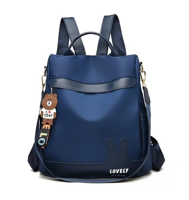 WANQLYN Backpack Purse for Women - Convertible Satchel Handbags Shoulder Bag,Anti-Theft Oxford Cloth Travel Daypack Zipper Bags for Ladies Girls (NAVY BLUE)