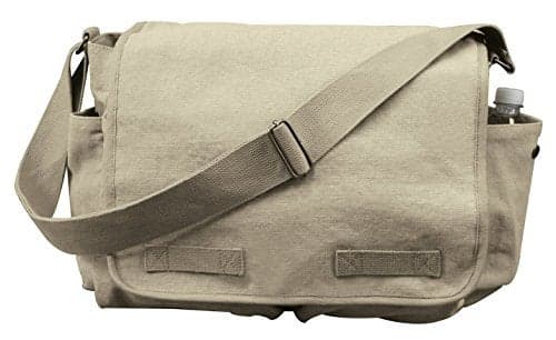 Rothco Classic Canvas Messenger Bag - Heavyweight Canvas Crossbody Shoulder Pack – Khaki