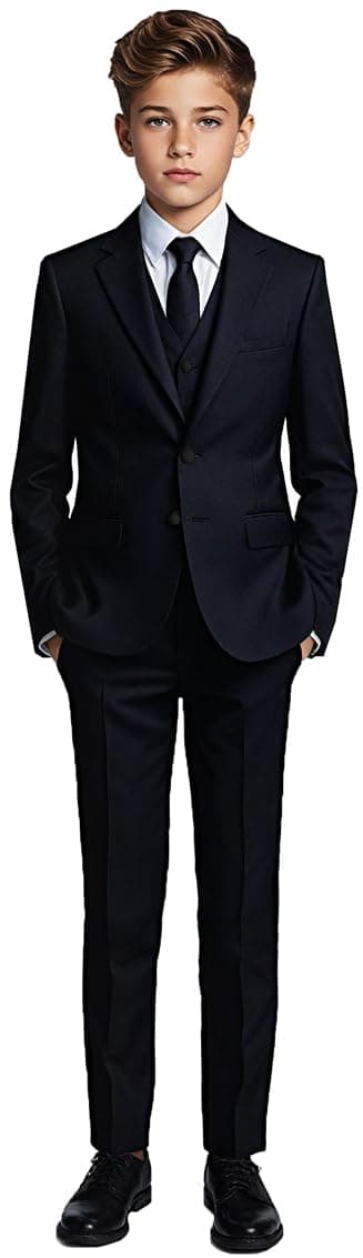 Black n Bianco Boys Black Tuxedo Suit with Tie Young Boys Youth Size 6