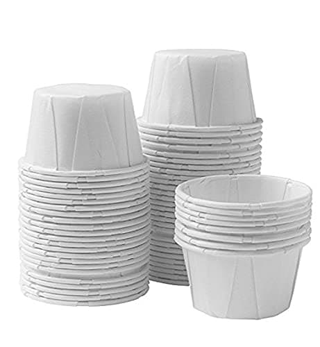 Vakly Disposable Paper Souffle Medicine Cups 1 Ounce Cups for Medication Distribution Pills Tasting Condiments Food and Dessert Serving 1000