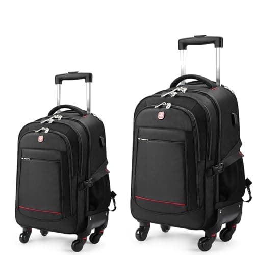 star cloud Rolling Backpack with Wheels - Airline Approved Underseat Travel Luggage, Ideal 18 * 14 * 8 Personal Item Suitcase, Wheeled Backpack, Roller Backpack