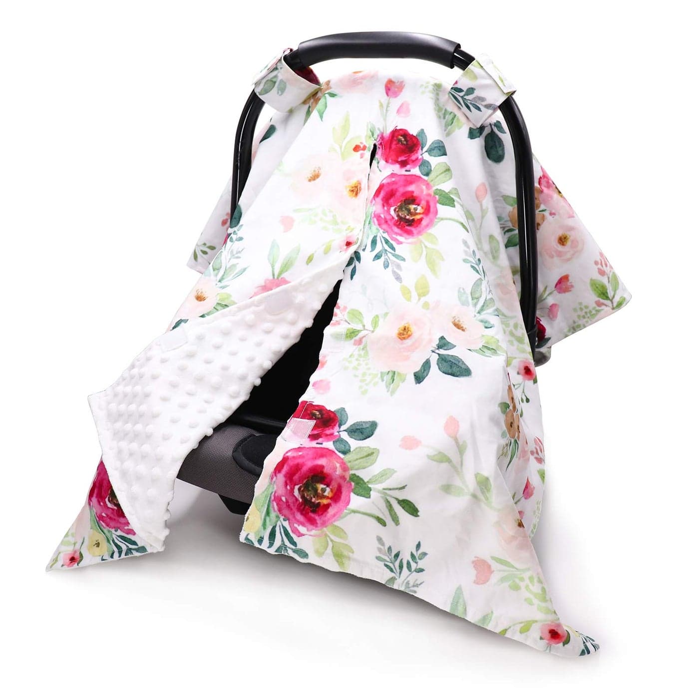 TANOFAR Car Seat Cover Baby Carseat Covers Baby Boy Girl Peekaboo Opening Infant Car Seat Cover for Winter Warm Cozy Watercolor Floral
