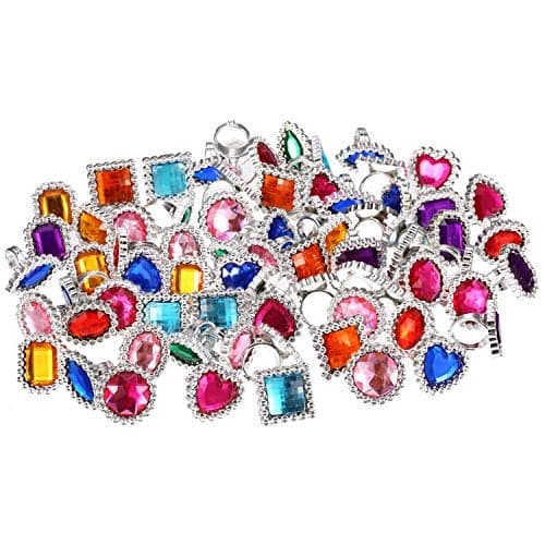 Shappy 150 Pcs Colorful Plastic Rings for Kids Adjustable Costume Jewelry Rings for Princess Carnival Dress up Bridal Shower Party Accessories