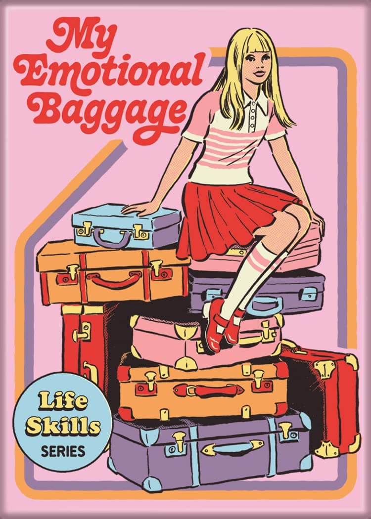 AtaBoy Steven Rhodes My Emotional Baggage M25 X 35 Magnets for Refrigerators and Lockers