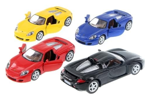 KiNSMART Porsche Carrera GT 136 Scale 5 Die Cast Metal Model Toy Super Sports Car 4Set