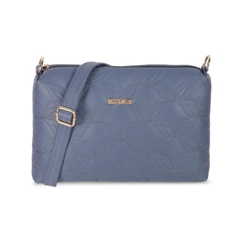 Metro Women Blue Faux Leather Premium Zipper Casual Sling Bag For Women (66-177)