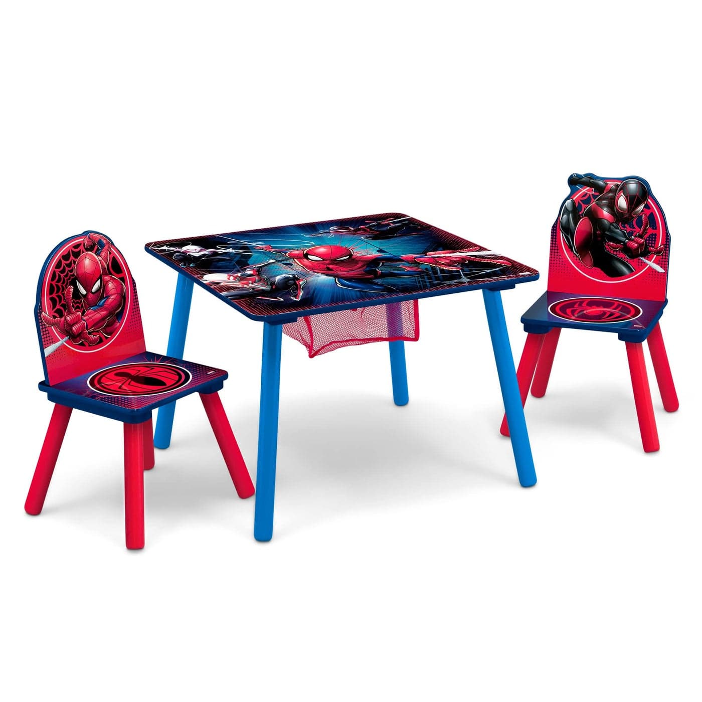 Delta Children Marvel Spider Man Kids Table Set with Storage 2 Chairs Included Greenguard Gold Certified Onesize BlueRed