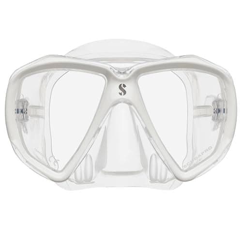 SCUBAPRO Spectra Scuba Mask with Ultra Clear Dual Lens and EZ Equalize Nose Pocket for Diving, Clear/White