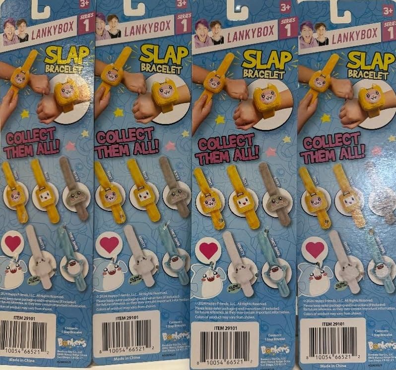 LankyBox Series 1 Plush Toy Slap Bracelet Case of 4 Characters