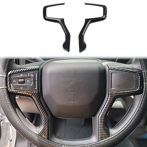 Fewshaw Carbon Fiber Steering Wheel Cover Molding Trims Accessoriess for 2019-2025 Chevy Silverado Blazer 2021-2024 Tahoe Suburban (Side Trim)