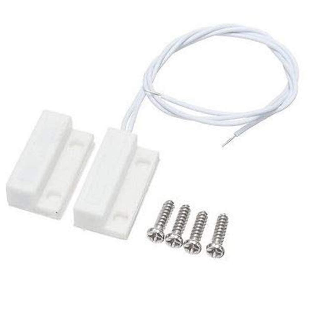 Robocraze MC38 Wired Magnetic Switch Sensor Magnetic Security Alarm Sensor for Door and Windows Magnetic Switch Alarm Sensor System with Screws Pack of 1