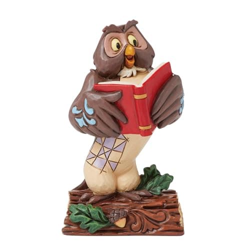 Enesco Disney Traditions Collection by Jim Shore Winnie The Pooh Owl Holding a Book Miniature Figurine Stone Resin Hand Painted Collectible Classic Disney Mini Figurines Home Decor Statue 35 Inch