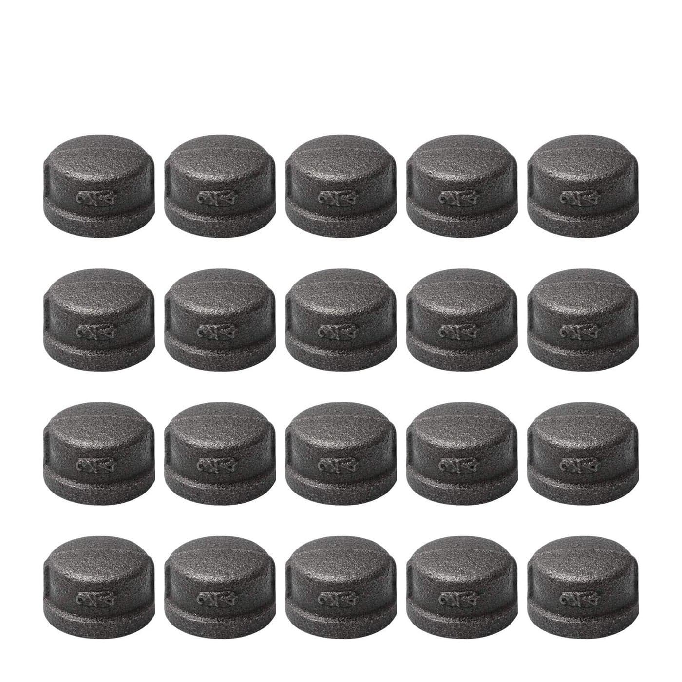 Home TZH 34 Pipe Fitting Cap 20 Pack 34 Gray Malleable Iron Cast Pipe Caps for SteamPunk Vintage Shelf Bracket DIY Plumbing Pipe Decor Furniture