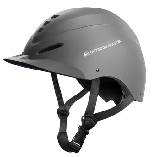 OutdoorMaster Equestrian Helmet Horse Riding Helmet with Sun Visor and Excellent Ventilation Adjustable Safe Helmet for Men Women Youth