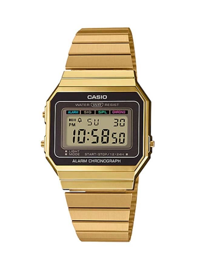 Unisex Stainless Steel Digital Wrist Watch A700WG-9ADF