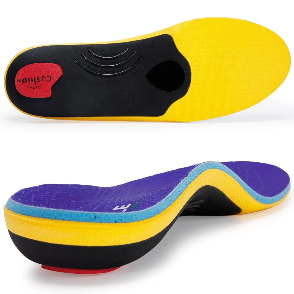 VALSOLE Heavy Duty 220 lbs Orthotic Inserts for Plantar Fasciitis High Arch Support Absorbs Shock
