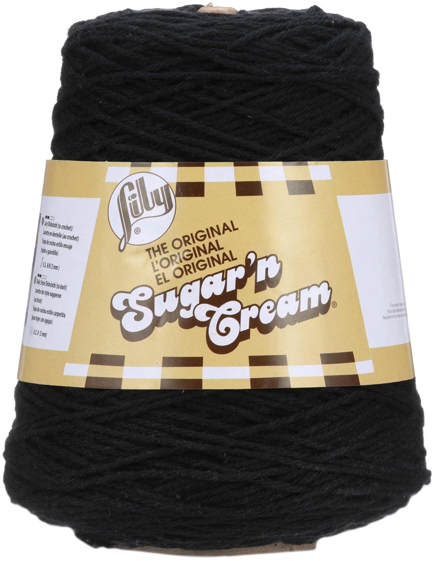 Lily Sugarn Cream Cotton Cone Yarn 14 oz Black 1 Cone
