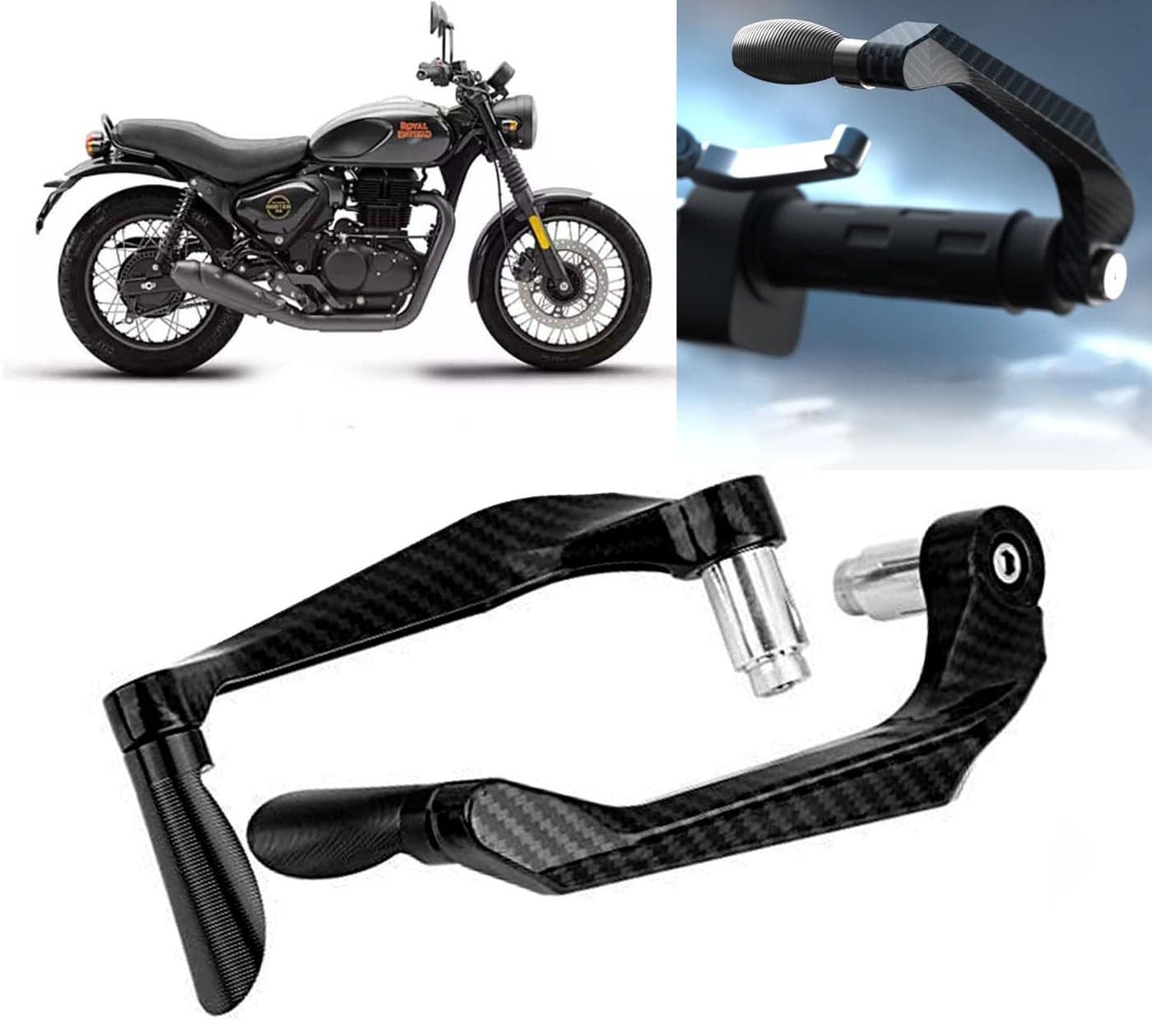 AUTO PEARL 7/8" 22mm Motorcycle Handlebar Brake Clutch Levers Protector Guard Compatible with Hunter 350 (Black)