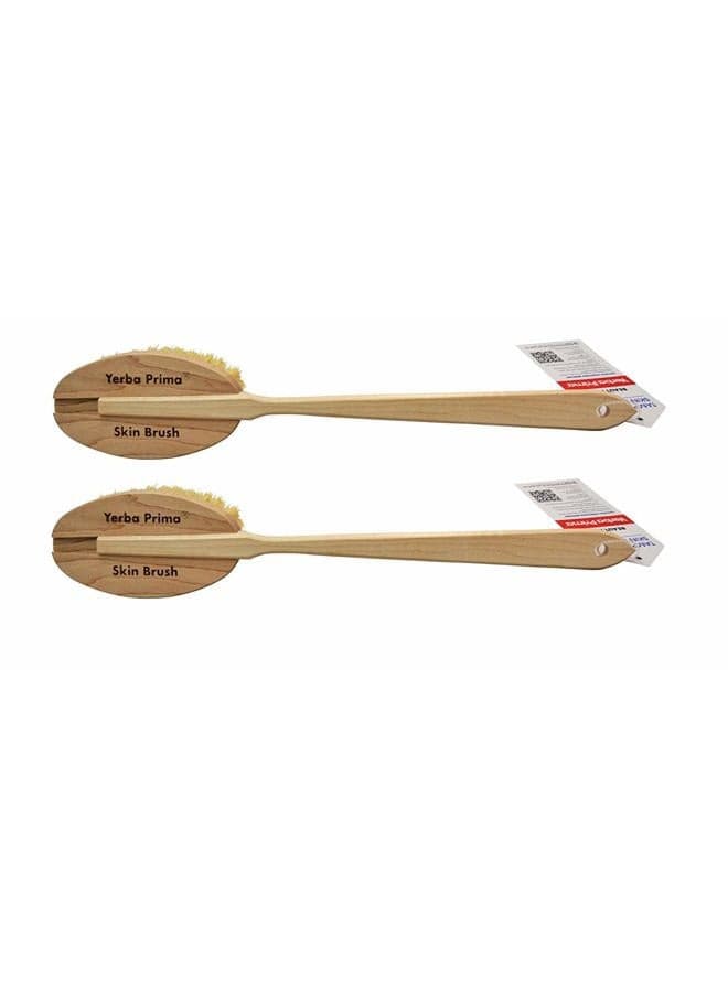 Tampico Skin Brush (Pack of 2) - Natural Vegetable Fiber Bristles for Dry Skin Brushing
