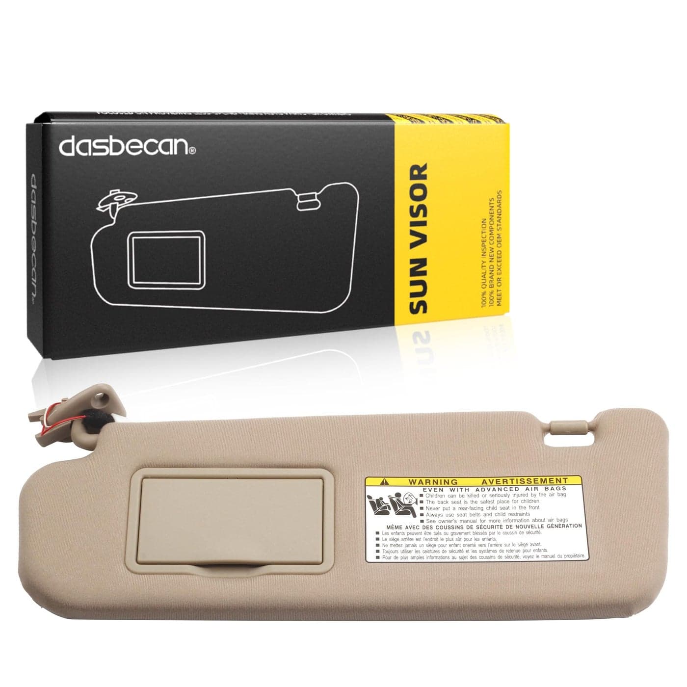 Dasbecan Beige Left Driver Side Sun Visor Compatible with Hyundai Sonata 2005 2006 2007 2008 2009 2010 Replaces 852013K010QD 852020A750QSQQH