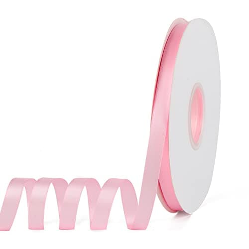 YBLANDEG Satin Ribbon Solid Color Light Pink 38 inches X 50 Yards Double Faced Polyester Fabric Ribbon for Gifts Wrapping Wedding Party Hair Crafts Bows DIY Decor Ornaments