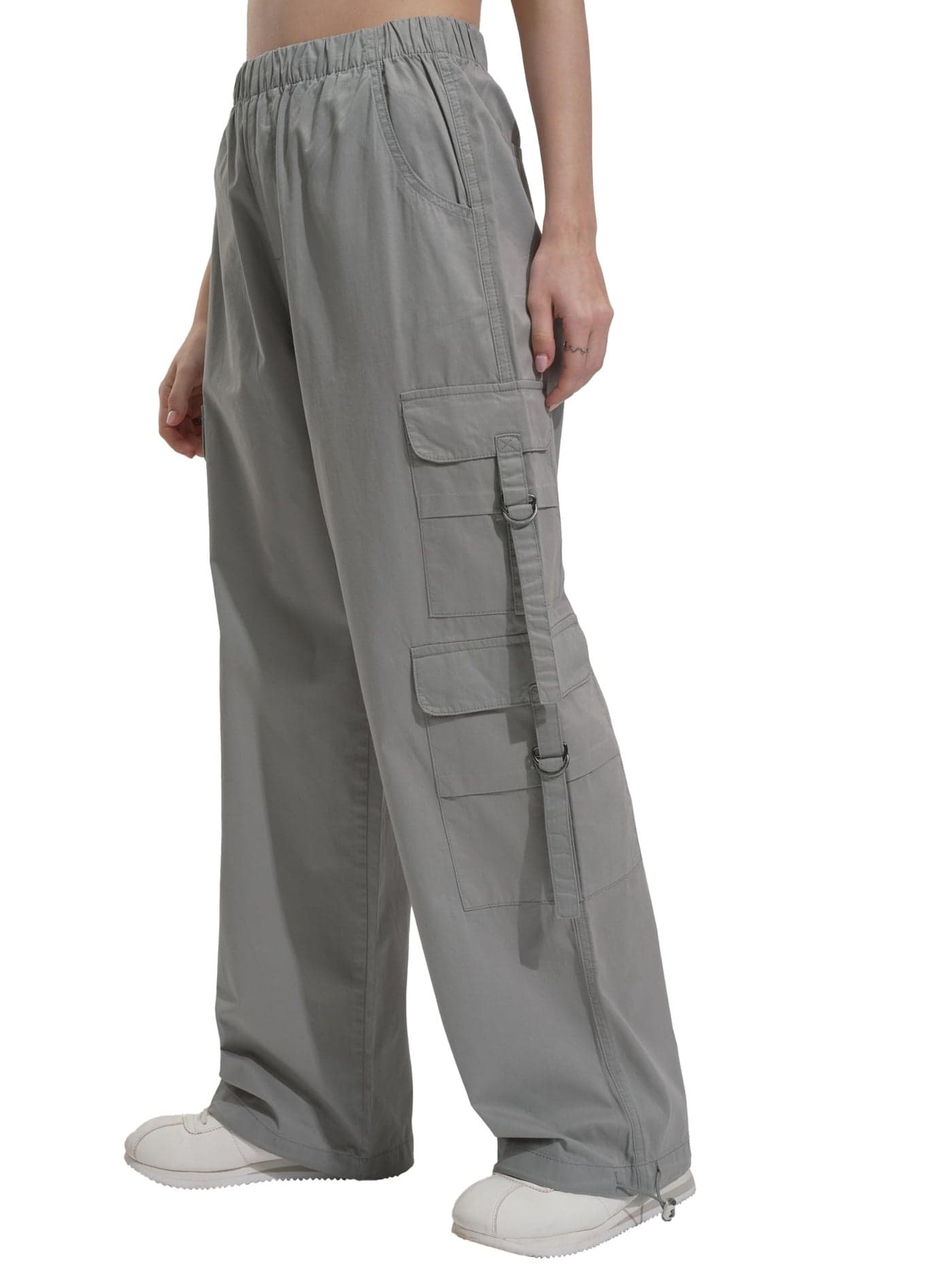 Tokyo Talkies Women Grey Straight Fit Trousers
