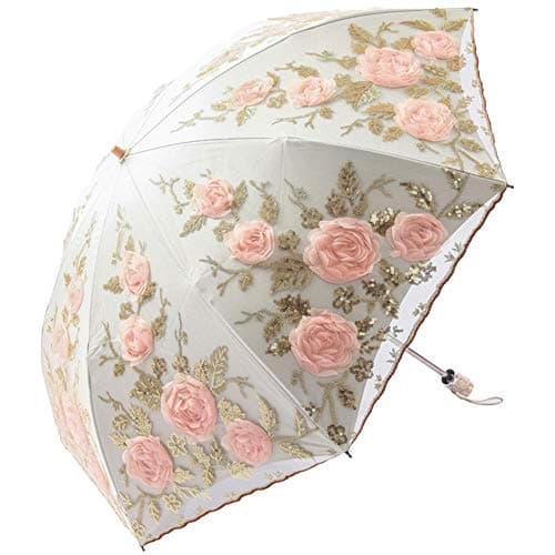 Honeystore Gothic Lace Umbrella Decorations Vintage Embroidery Wedding Parasol 27Beige