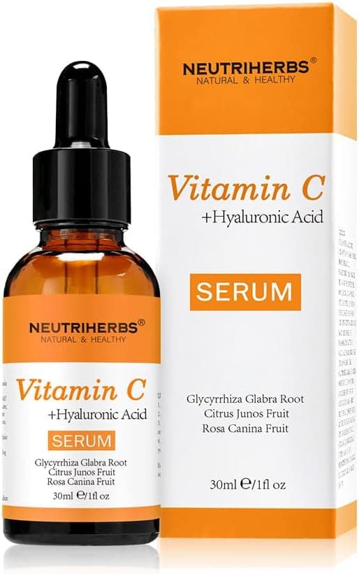 Neutriherbs Vitamin C Brightening Serum Niacinamide Serum For Face 30MLVit C Hydrating Booster with Hyaluronic Acid Reduces Dark Spots Evens Skin Tone Glowing Face Skincare Serum for Women Men