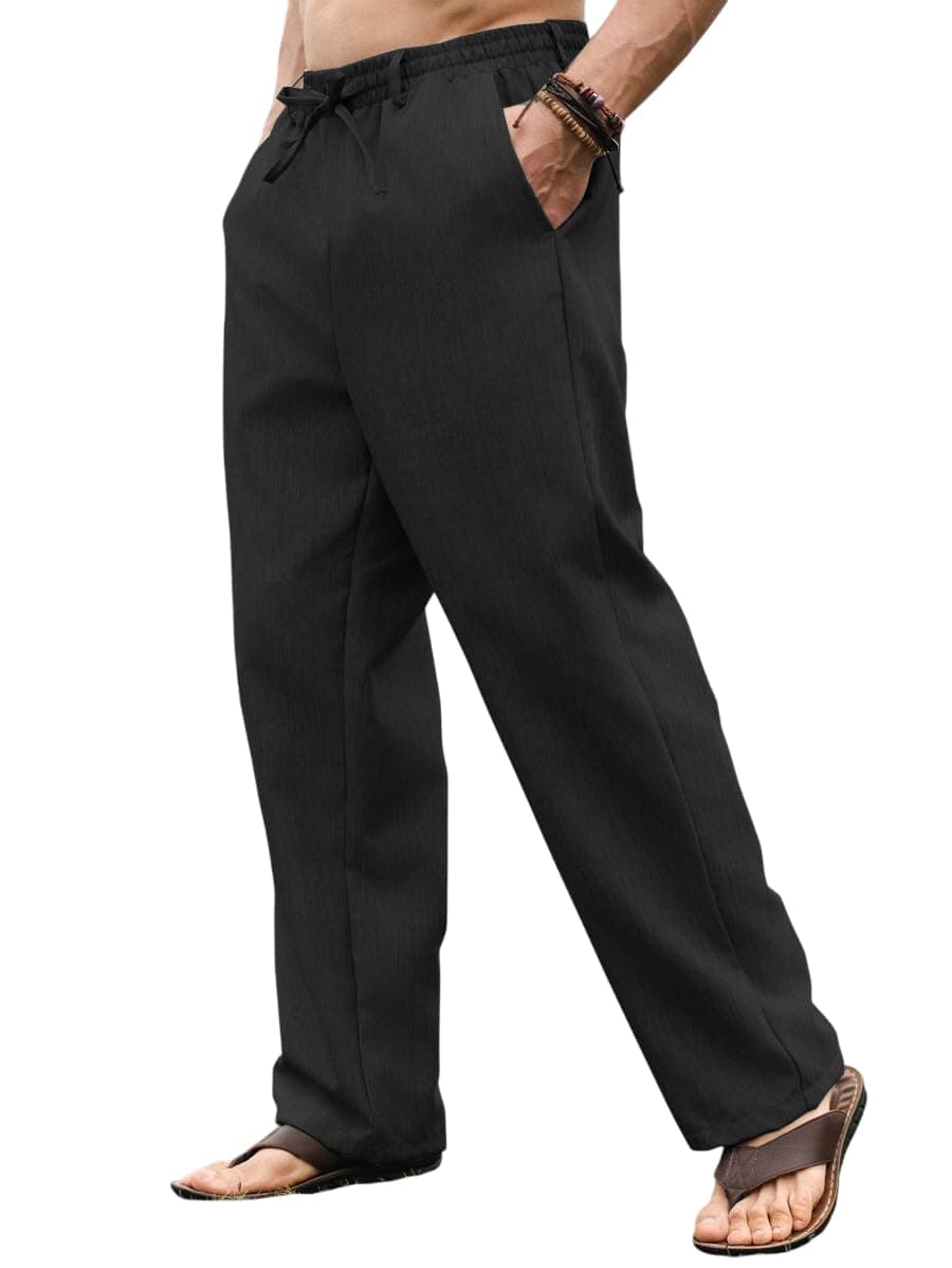 JVX Men Trouser || Lilen Trouser for Men || Lilen Pant (TROUSER-08) (in, Numeric, 36, Black)