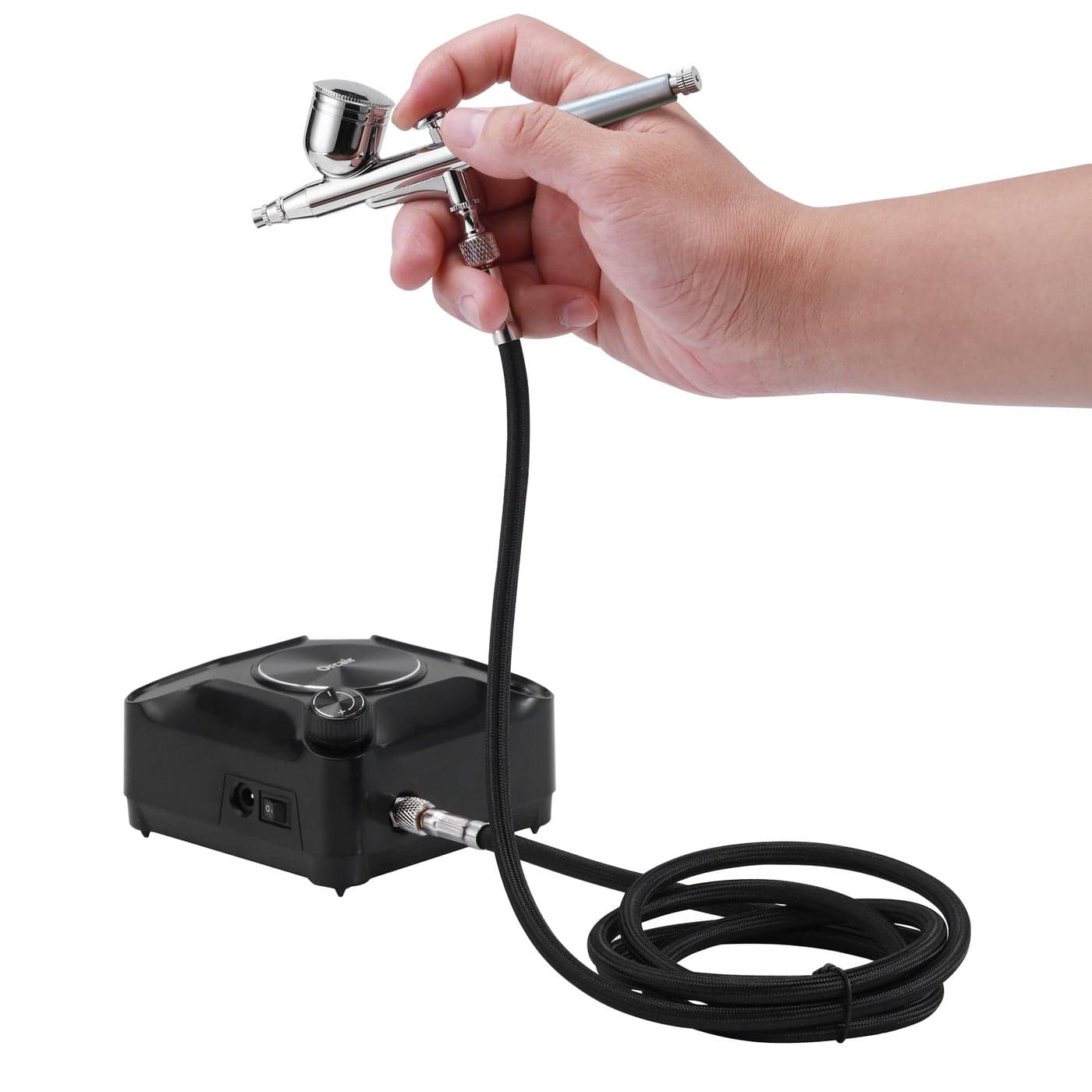 Orcair Powerful 40PSI Adjustable Output Airbrush Kit,Dual Action Multi-Function Air Brush Compressor Set for Painting Make Up Decoration Art Craft Model Painting Tattoo