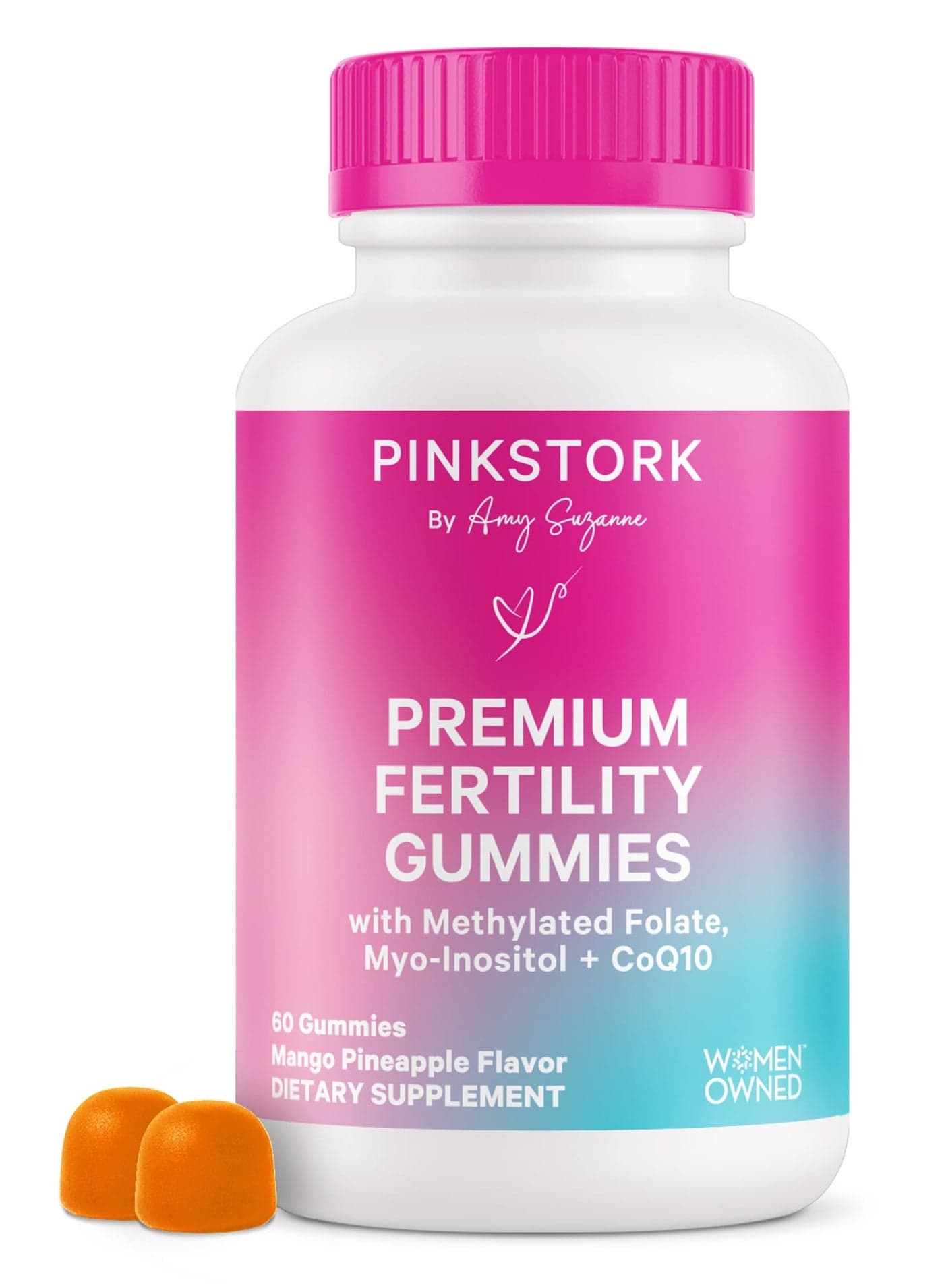 Premium Fertility Gummies, Mango Pineapple Flavor, 60 Gummies