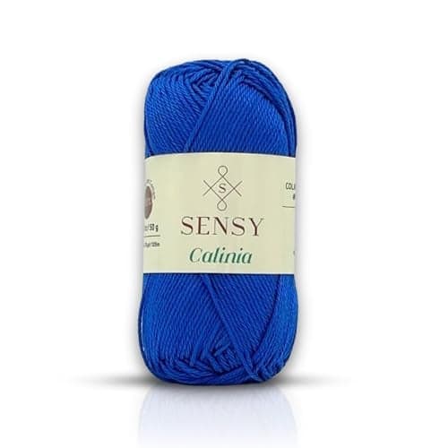 Sensy Calinia Yarn100 Mercerized Giza Cotton Yarn Amigurumi Yarn 134 Yards Gauge 2 Fine Blue