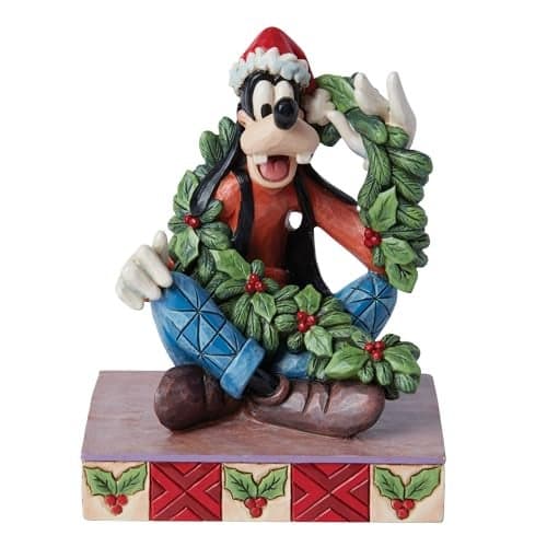 Enesco Disney Traditions Collection by Jim Shore Goofy with Christmas Garland Personality Pose Figurine Resin Hand Painted Crafted Collectible Christmas Disney Figurines Home Decor Statue 462 Inch