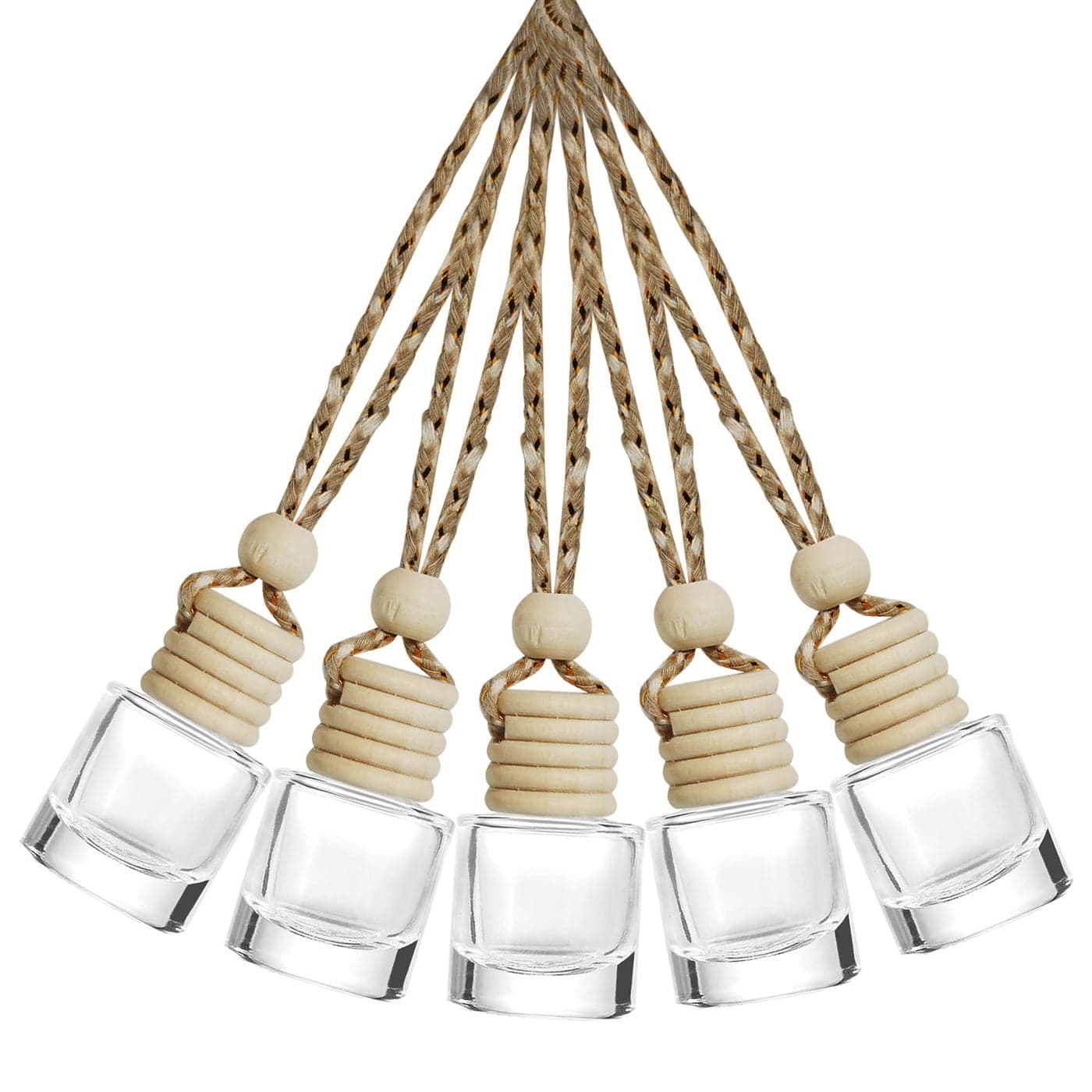 ESEWALAS 5PCs Hanging Car Air Freshener Empty Glass Perfume Bottlespendant Bottle Air Freshener Pendant